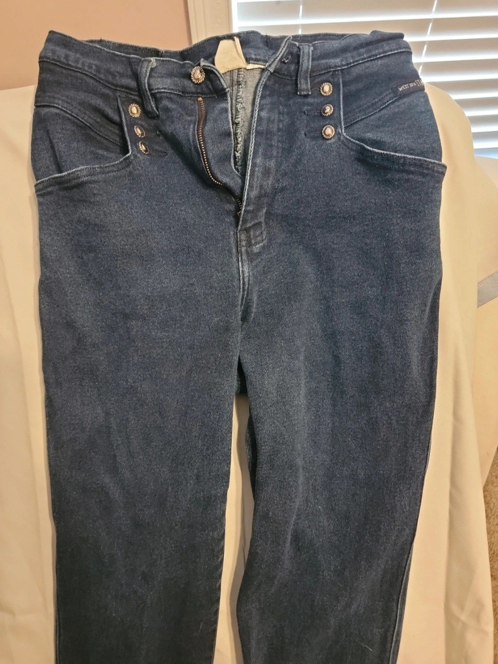 Vintage Western Ethics Dark Blue Women's Jeans - Size 14